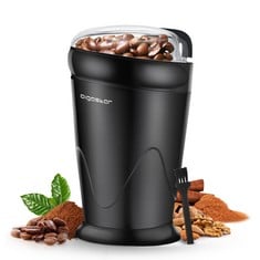 QUANTITY OF ASSORTED ITEMS TO INCLUDE AIGOSTAR ELECTRIC COFFEE GRINDER, STAINLESS STEEL BLADE, 150W, 60G CAPACITY, CORD STORAGE, PORTABLE & COMPACT FOR COFFEE BEANS, SPICE, NUTS, SEEDS, HERBS, BLACK