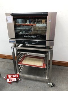 BLUE SEAL TURBOFAN CONVECTION OVEN IN STAINLESS STEEL MODEL : E27D3 TO INCLUDE STAINLESS STEEL OVEN STAND RRP - £1999: LOCATION - B5