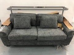 LIGHT GREY 2 SEATER SOFA WITH WOODEN FEET