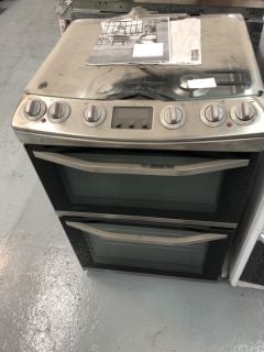JOHN LEWIS 60CM DUAL FUEL DOUBLE OVEN FREESTANDING  COOKER IN SILVER