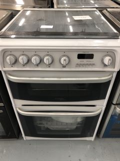 CANNON BY HOTPOINT 60CM DUAL FUEL DOUBLE OVEN FREESTANDING  COOKER IN SILVER