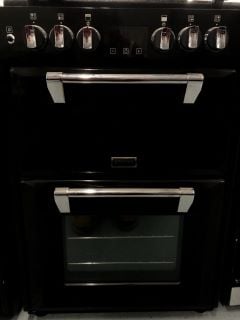 STOVES 60CM DUAL FUEL DOUBLE OVEN FREESTANDING COOKER IN BLACK