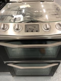 JOHN LEWIS 60CM DUAL FUEL DOUBLE OVEN FREESTANDING COOKER IN BLACK/SILVER