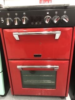 STOVES 60CM DUAL FUEL DOUBLE OVEN FREESTANDING COOKER IN RED