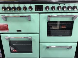 STOVES RICHMOND DELUXE 110CM DUAL FUEL FREESTANDING RANGE COOKER IN MINT GREEN