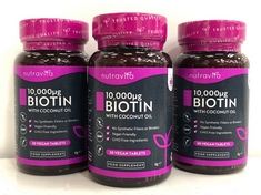 QTY OF NUTRAVITA BIOTIN WITH COCONUT OIL FOOD SUPPLEMENT - BBE 4/2023 (DELIVERY ONLY)
