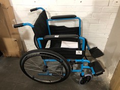 FREE TO BE FOLDABLE SELF-PROPELLED WHEELCHAIR IN BLACK / BLUE (COLLECTION OR OPTIONAL DELIVERY)