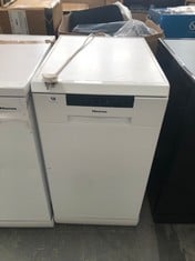 HISENSE SLIM SIZE FREESTANDING DISHWASHER IN WHITE - MODEL NO. HS523E15WUK - RRP £269 (COLLECTION OR OPTIONAL DELIVERY)