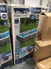 BESTWAY 21 X 9' POWER STEEL RECTANGLE ABOVE GROUND SWIMMING POOL - RRP £975.88 (COLLECTION OR OPTIONAL DELIVERY)