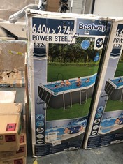 BESTWAY 21 X 9' POWER STEEL RECTANGLE ABOVE GROUND SWIMMING POOL - RRP £975.88 (COLLECTION OR OPTIONAL DELIVERY)