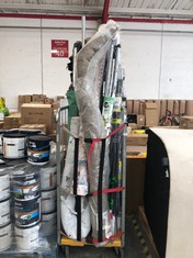 CAGE OF ASSORTED ITEMS TO INCLUDE BRABANTIA 50M LIFT-O-MATIC CLOTHES AIRER (CAGE NOT INCLUDED) (COLLECTION OR OPTIONAL DELIVERY) (KERBSIDE PALLET DELIVERY)