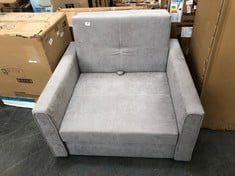 VIVA 1 SEATER SOFA BED IN LIGHT GREY FABRIC - RRP £299 (COLLECTION OR OPTIONAL DELIVERY)
