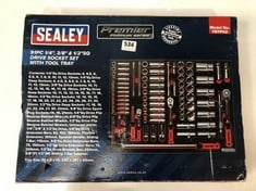 SEALEY 91PC 1/4'' 3/8'' AND 1/2'' SQ DRIVE SOCKET SET WITH TOOL TRAY - MODEL NO TBTP02 - RRP £409 (COLLECTION OR OPTIONAL DELIVERY)