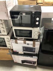 4 X ASSORTED MICROWAVES TO INCLUDE IGENIX 30L MINI OVEN IN WHITE (COLLECTION OR OPTIONAL DELIVERY)