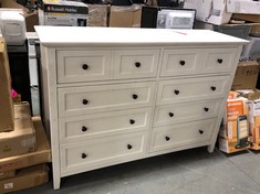 8 DRAWER CHEST IN WHITE WITH BLACK HANDLES (COLLECTION OR OPTIONAL DELIVERY)