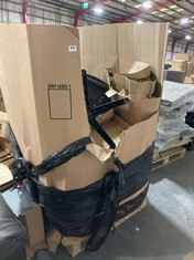 PALLET OF ASSORTED ITEMS TO INCLUDE BLACK FABRIC OFFICE SWIVEL CHAIR (COLLECTION OR OPTIONAL DELIVERY) (KERBSIDE PALLET DELIVERY)