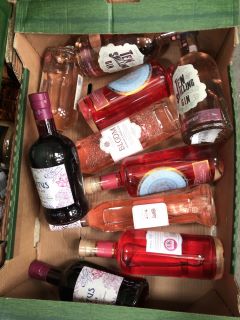 10 X ASSORTED SPIRITS TO INCLUDE TEN SHILLING PINK GRAPEFRUIT GIN, JIN MALLOWS AND BLOOM JASMINE & ROSE GIN (PLEASE NOTE: 18+YEARS ONLY. STRICTLY NO COURIER REQUESTS. COLLECTIONS FROM BA SALEROOM FRO