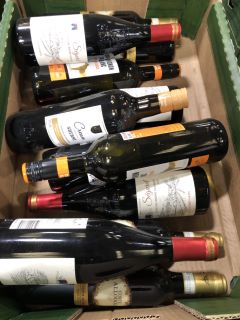 12 X BOTTLES OF ASSORTED WINE TO INCLUDE SEGURET, CORTE ALLODOLA AND SOUTH AFRICAN SAUVIGNON BLANC (PLEASE NOTE: 18+YEARS ONLY. STRICTLY NO COURIER REQUESTS. COLLECTIONS FROM BA SALEROOM FROM MONDAY