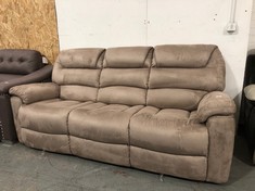 LA-Z-BOY 3 SEATER SOFA BEIGE FAUX SUEDE (COLLECTION OR OPTIONAL DELIVERY)