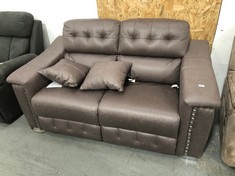 LA-Z-BOY 2 SEATER SOFA BROWN FAUX SUEDE (COLLECTION OR OPTIONAL DELIVERY)