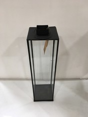SIA LANTERN - ANTIQUE BLACK - LARGE 76.5 X 20 X 20CM - (SL2902) - RRP £125 (COLLECTION OR OPTIONAL DELIVERY)