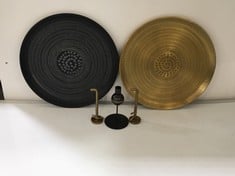 5 X ASSORTED NKUKU ITEMS TO INCLUDE MAHIKA TRAY - BLACK - SMALL 2 X 40.5CM (DIA) (MT4801) - RRP £50 (COLLECTION OR OPTIONAL DELIVERY)