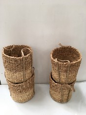 4 X NKOMI BASKET - NATURAL - SMALL 40 X 30CM (DIA) - NB1301 - RRP £50 (COLLECTION OR OPTIONAL DELIVERY)