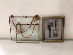 3 X ASSORTED NKUKU ITEMS TO INCLUDE KIKO BRASS FRAME ANTIQUE BRASS - 8X10 LANDSCAPE - KF0406 - RRP £28 (COLLECTION OR OPTIONAL DELIVERY)