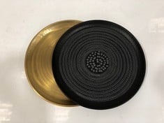 2 X ASSORTED NKUKU TRAYS TO INCLUDE MAHIKA TRAY - ANTIQUE BRASS - SMALL (MT6001) - RRP £50 (COLLECTION OR OPTIONAL DELIVERY)