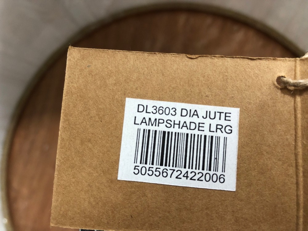 John Pye Auctions 5 X ASSORTED NKUKU SHADES TO INCLUDE DIA JUTE LIGHTSHADE NATURAL LARGE