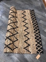 AMBARA JUTE RUG - BLACK & NATURAL - LARGE - 150 X 240CM - AR0402 - RRP £495 (COLLECTION OR OPTIONAL DELIVERY)