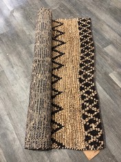 AMBARA JUTE RUG - BLACK & NATURAL - LARGE - 150 X 240CM - AR0402 - RRP £495 (COLLECTION OR OPTIONAL DELIVERY)