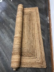 BRAIDED HEMP RUG - NATURAL - EXTRA LARGE - 300X200CM - BR0103 - RRP £550 (COLLECTION OR OPTIONAL DELIVERY)