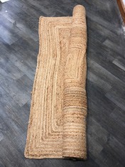 BRAIDED HEMP RUG - NATURAL - EXTRA LARGE - 300X200CM - BR0103 - RRP £550 (COLLECTION OR OPTIONAL DELIVERY)