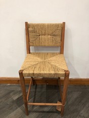 LOHANDA ACACIA & MUNJA GRASS COUNTER CHAIR - NATURAL - ONE SIZE - (LS2101) - RRP £350 (COLLECTION OR OPTIONAL DELIVERY)