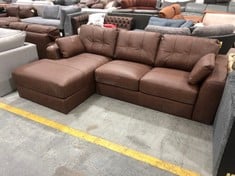 ARDEN LEFT HAND CORNER SOFA IN BROWN LEATHER RRP- £2299 (COLLECTION OR OPTIONAL DELIVERY)