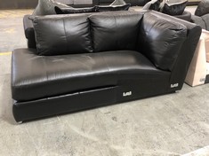PRIMO LEFT HAND CORNER CHAISE SOFA PART IN BLACK LEATHER (COLLECTION OR OPTIONAL DELIVERY)