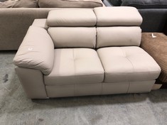 BRADY 3 SEATER RIGHT HAND CHAISE CORNER SOFA PART IN LIGHT TAUPE LEATHER (COLLECTION OR OPTIONAL DELIVERY)