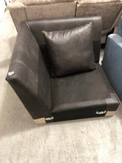 BLACK FAUX LEATHER CORNER SOFA PART WITH SCATTER CUSHION (NO SEAT OR BACK CUSHION) (COLLECTION OR OPTIONAL DELIVERY)