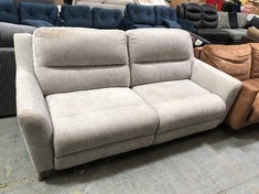 LIGHT GREY FABRIC 2 SEATER RECLINER SOFA (COLLECTION OR OPTIONAL DELIVERY)