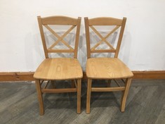 SET OF 2 JOHN LEWIS CLAYTON CHAIR IN BEECH (COLLECTION OR OPTIONAL DELIVERY)