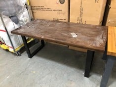 DETROIT SOLID HARDWOOD & METAL 8-SEATER DINING TABLE RRP £6099 (COLLECTION OR OPTIONAL DELIVERY) (KERBSIDE PALLET DELIVERY)