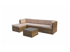 SIGNATURE WEAVE STELLA CORNER SOFA SET IN NATURAL/ BROWN WITH COFFEE TABLE - MODEL: STEL0334 - RRP £939 (COLLECTION OR OPTIONAL DELIVERY)
