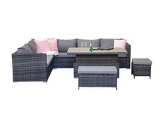 SIGNATURE WEAVE CATALINA MODULAR CORNER DINING SET IN GREY - MODEL: CATA0367 - RRP £1959 (COLLECTION OR OPTIONAL DELIVERY) (KERBSIDE PALLET DELIVERY)