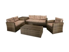 SIGNATURE WEAVE HOLLY SOFA SET IN MIXED BROWN - MODEL: HOLL0285 - RRP £1418 (COLLECTION OR OPTIONAL DELIVERY) (KERBSIDE PALLET DELIVERY)
