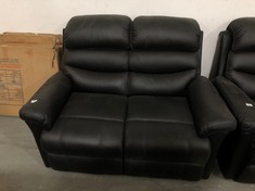 LA-Z-BOY 2-SEATER SOFA IN BLACK LEATHER (COLLECTION OR OPTIONAL DELIVERY)