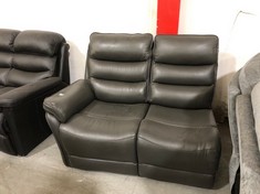 LA-Z-BOY ELECTRIC RECLINER SOFA WITH USB PORT IN BLACK LEATHER PARTS (R/H ARM & ARMLESS SECTION) (COLLECTION OR OPTIONAL DELIVERY)