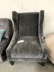 CRYSTAL ACCENT CHAIR IN GREY VELVET RRP £899 (COLLECTION OR OPTIONAL DELIVERY)