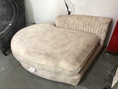 CHAISE END SOFA SECTION IN CREAM VELVET (COLLECTION OR OPTIONAL DELIVERY)