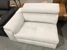LIGHT GREY FABRIC CORNER SOFA PART (COLLECTION OR OPTIONAL DELIVERY)